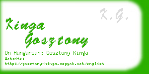 kinga gosztony business card